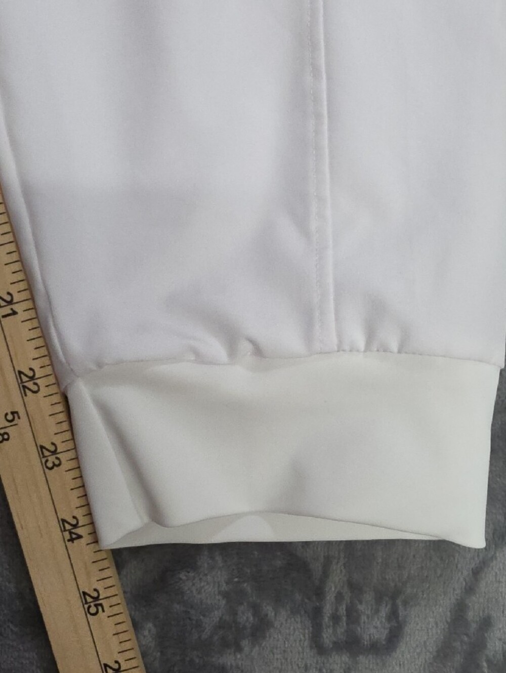 Women's L White Smocked-Waist Track Joggers with Zippered Pockets Parachute - Picture 6 of 8